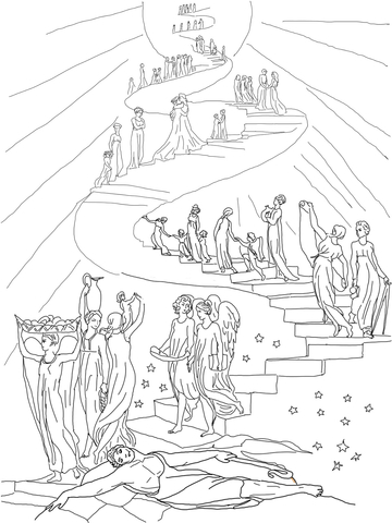 Jacob'S Ladder Dream  Coloring Page